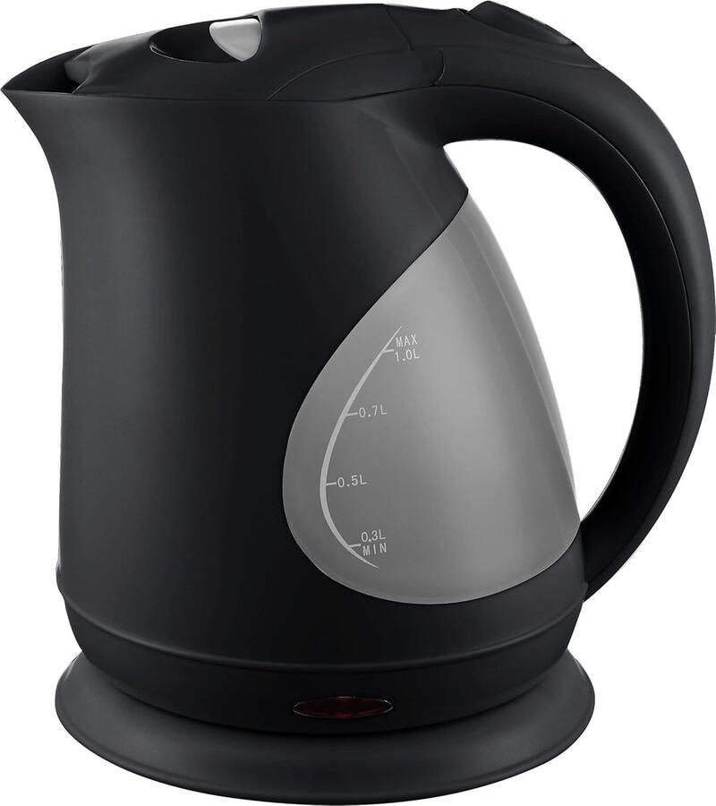 SnelShoppen Elektrische Waterkoker 1L Zwart Snelle Kooktijd Ideaal voor Keuken Camping en Feestjes Robuuste Kwaliteit