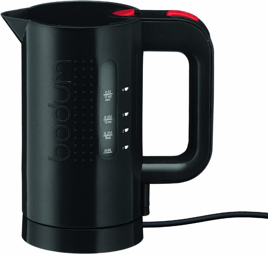 SnelShoppen Elektrische Waterkoker 2200 Watt 0 5 Liter Zwart Automatische Uitschakeling Ideaal voor Koffie Thee en Soepen Energiebesparend