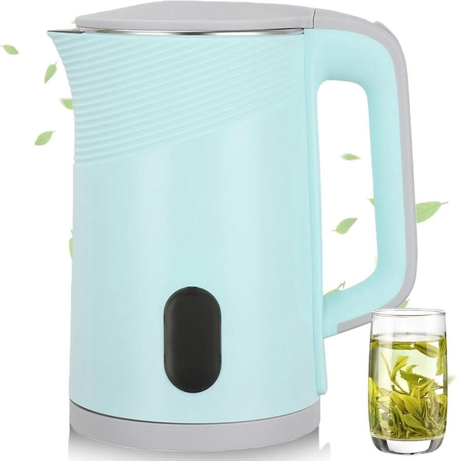 SnelShoppen Elektrische Waterkoker 2.3L 1500W Koffie en Thee Kettle Snelle Verwarming Reis Kettle Draagbare Camping Kettle RVS Theepot Blauw