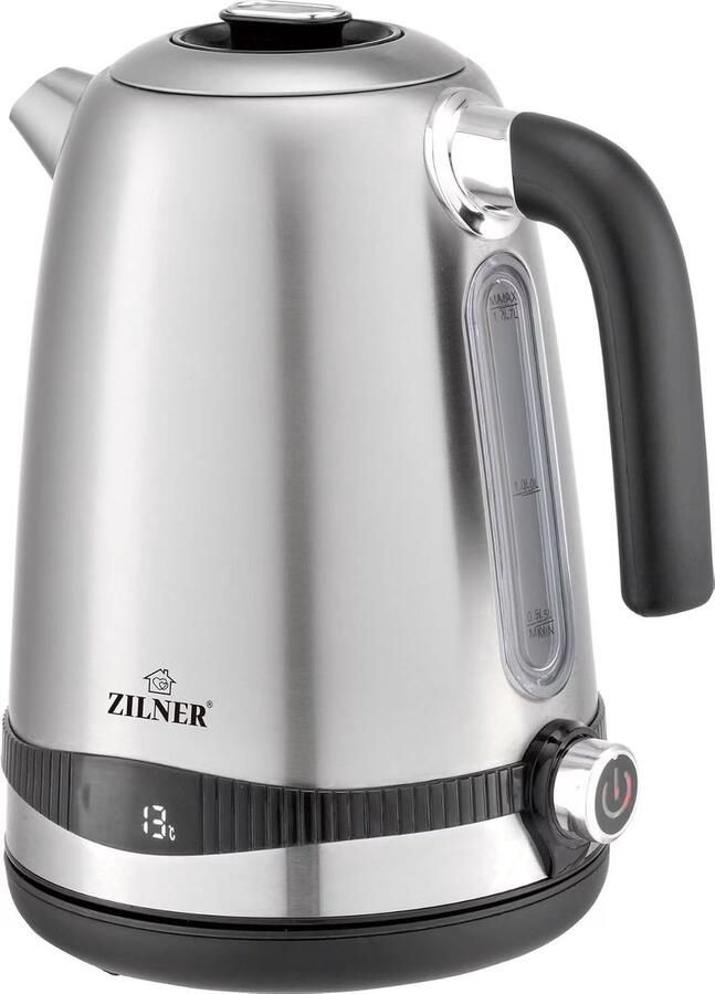 SnelShoppen Elektrische Waterkoker met Temperatuurregeling 1 7L 7 Niveaus Snelle Kookfunctie Automatische Uitschakeling Zilver Ideaal voor