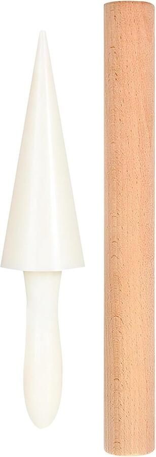 SnelShoppen Ergonomische Houten IJs Wafel Roller 2 Stuks 98 Inch Lang Herbruikbaar Geschikt voor Restaurants en Bakkerijen Thuisgebakken Desser
