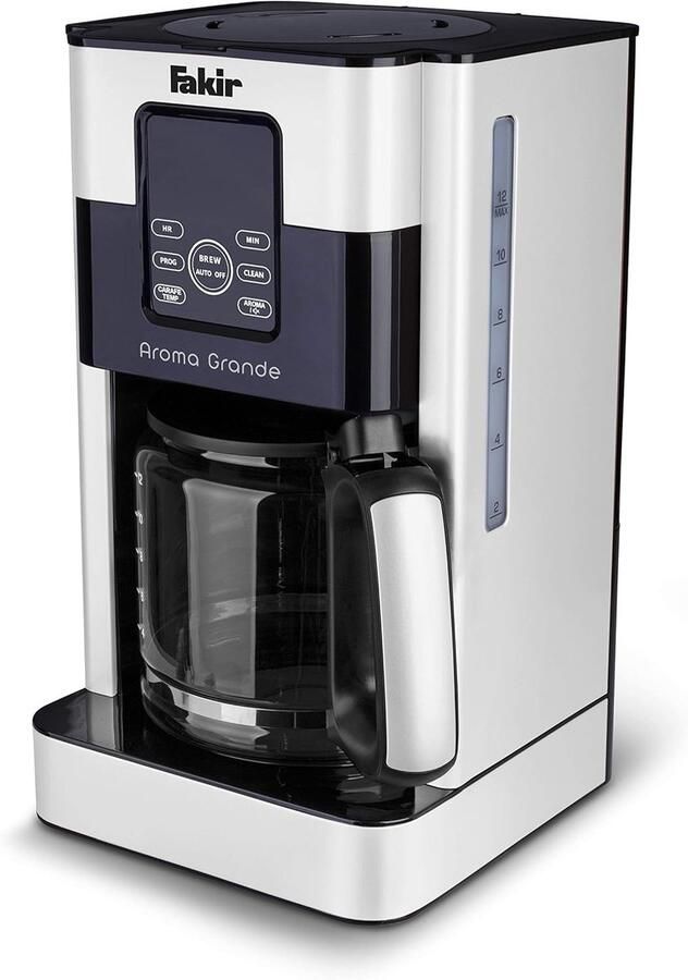 SnelShoppen Fakir Aroma Grande 9231001 Koffiezetapparaat Filterkoffiezetapparaat met Glazen Kan Touch-Display Waterniveau-Indicator Tot 12 K