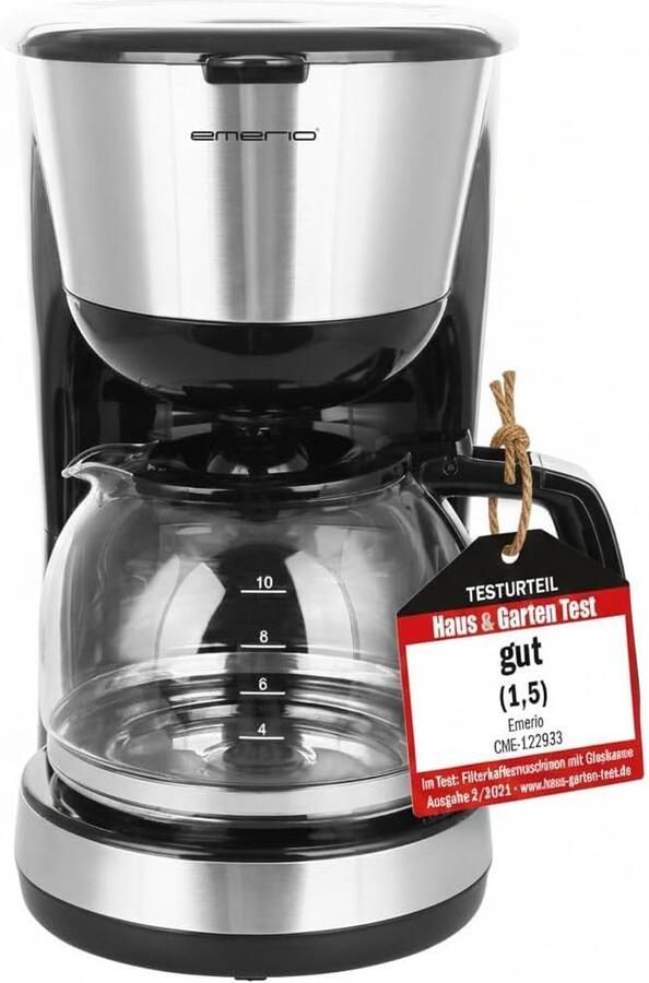 SnelShoppen Filterkoffiezetapparaat 1 25L Maximaal 10 Kopjes Verse Koffie Uitneembaar Permanent Filter Antidruppelfunctie Koffiepot van Glas