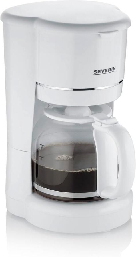 SnelShoppen Filterkoffiezetapparaat met glazen kan permanent filter 10 kopjes (1 25 L) warmhoudplaat automatische uitschakeling 900 W wit Ko