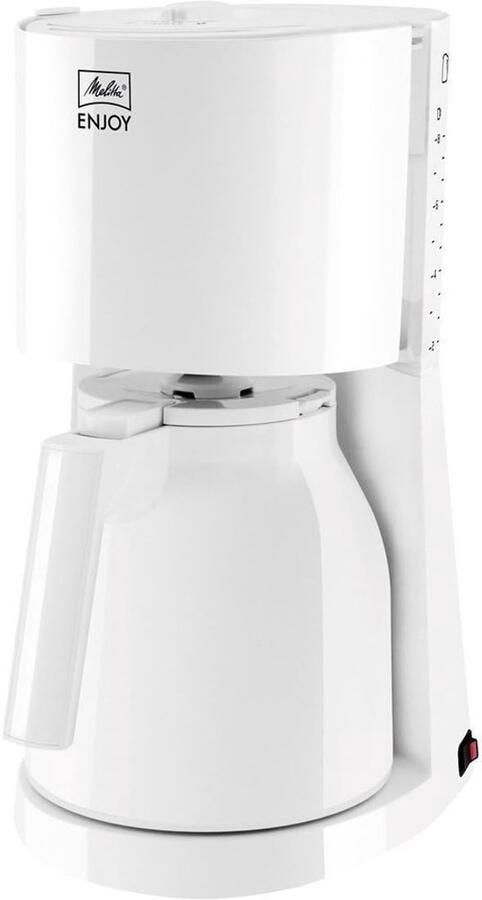 SnelShoppen Filterkoffiezetapparaat met Thermoskan AromaSelector 10 Tassen Wit Glazen Kanne Ideaal voor Keuken en Feestjes