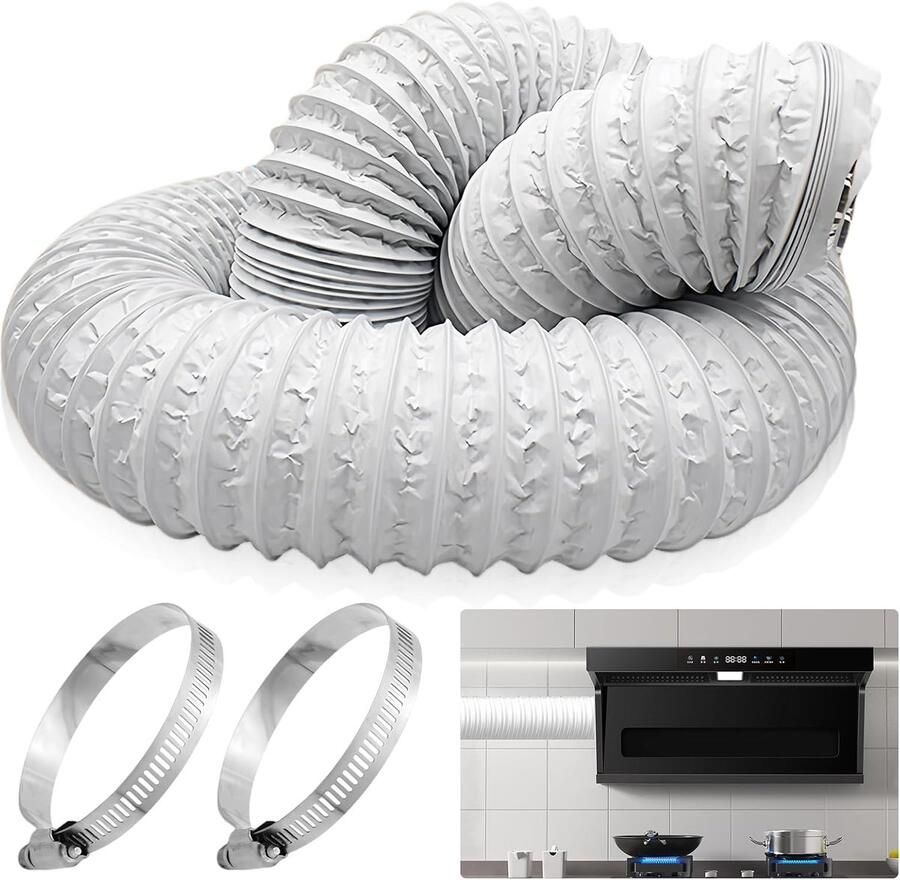 SnelShoppen Flexibele Afvoerslang 100 mm 6 m Aluminium PVC Ventilatiebuis voor Mobiele Airco Droger Afzuigkap