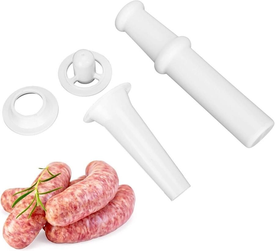 SnelShoppen Food Mill Accessoire voor Keukenmixers met Universele Vulling + Worst Filler Mondstuk + Cube Accessoire voor Vleesmolen Ideaal
