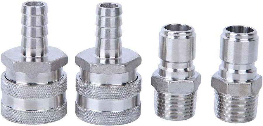 SnelShoppen G1 2 Inch Draad RVS Snelsluiting Adapter Voor Thuisbrouwerij Bier Keg Connector Met Extra O-Ring Duurzaam En Roestvrij