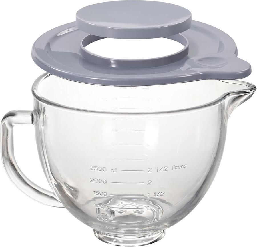 SnelShoppen Glas Mengkom voor Keukenmachine 4.3-4.8L Vervangende Kom voor Artisan Mixer Grote Capaciteit Eenvoudig Schoonmaken Perfect voor