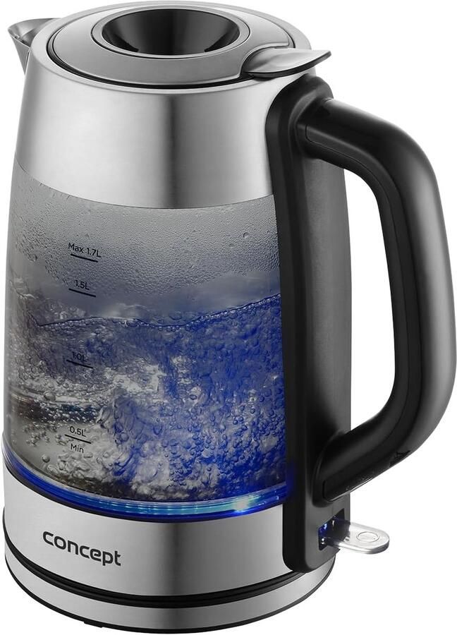 SnelShoppen Glazen Waterkoker 1.7L Moderne Theeketel met Deksel Hoogwaardige Afwerking voor Thuisgebruik Koken en Feestjes
