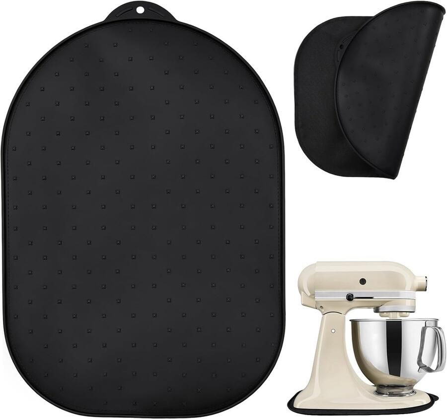 SnelShoppen Glijmat voor Keukenmachine Siliconen Onderlegger Mixer Antislip Rubber en Stof Compatibel met 4 5-5 Quart Duurzaam en Gebruiksvr