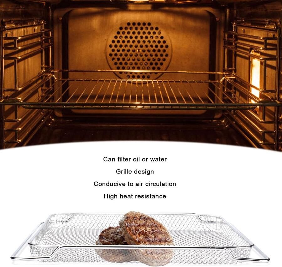 SnelShoppen Grill Rack Oven Rack Uittrekbaar Multifunctioneel Bakrooster 36x30cm voor Verwarmen Koelen en Oliefilteren in Keuken