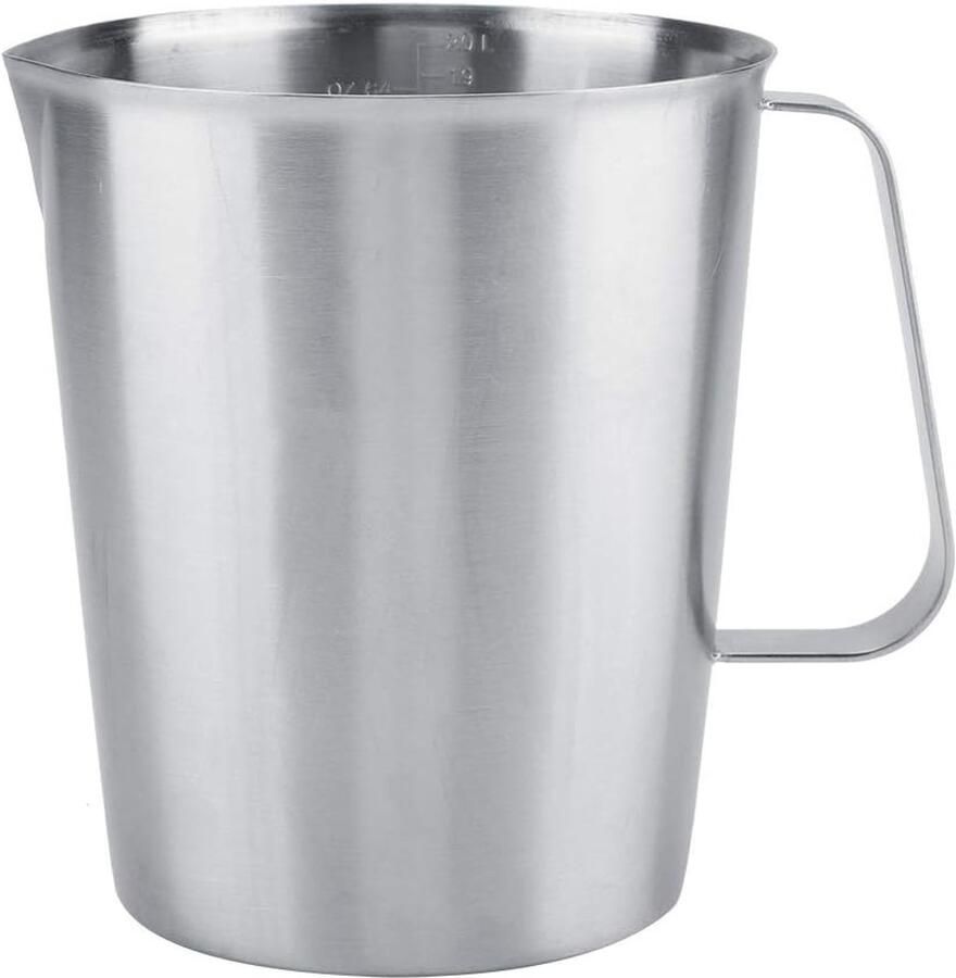 SnelShoppen Grote maat 2000ml RVS melkopschuimer koffiepot voor latte art duurzame foam cup met druppelvrije tuit ideaal voor keuken en koffie lie