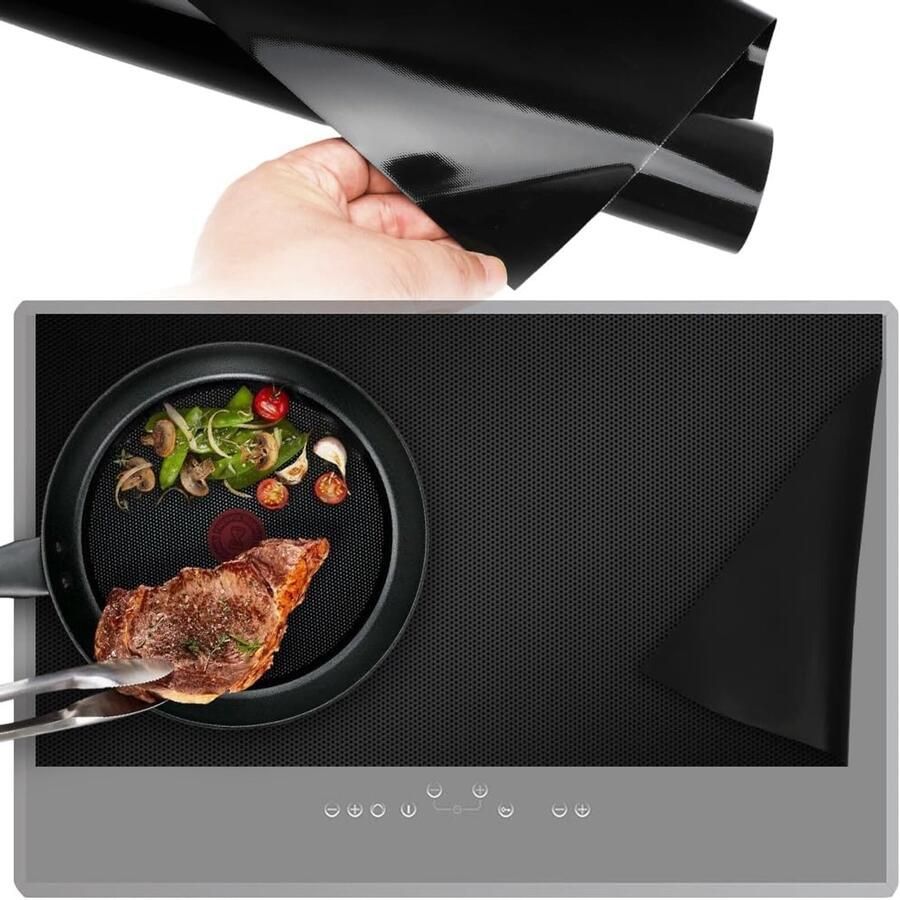 SnelShoppen Grote silicone inductiekookplaat beschermmat 78x52cm Silicone mat voor inductiekookplaat Magnetische inductiebescherming Kookplaat