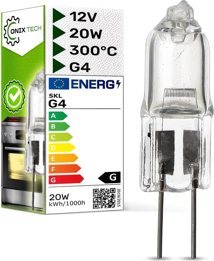 SnelShoppen Halogeenlampen G4 12V 20W voor Afzuigkap Hoge Temperatuur Compatibel met Gorenje Electrolux Whirlpool Set van 2