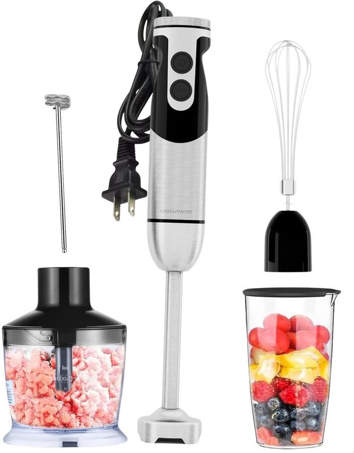 SnelShoppen Hand Blender Rood Staafmixer met 2 snelheden roestvrijstaal ergonomisch ontwerp Ideaal voor Keuken Smoothies Soepen en Sauzen