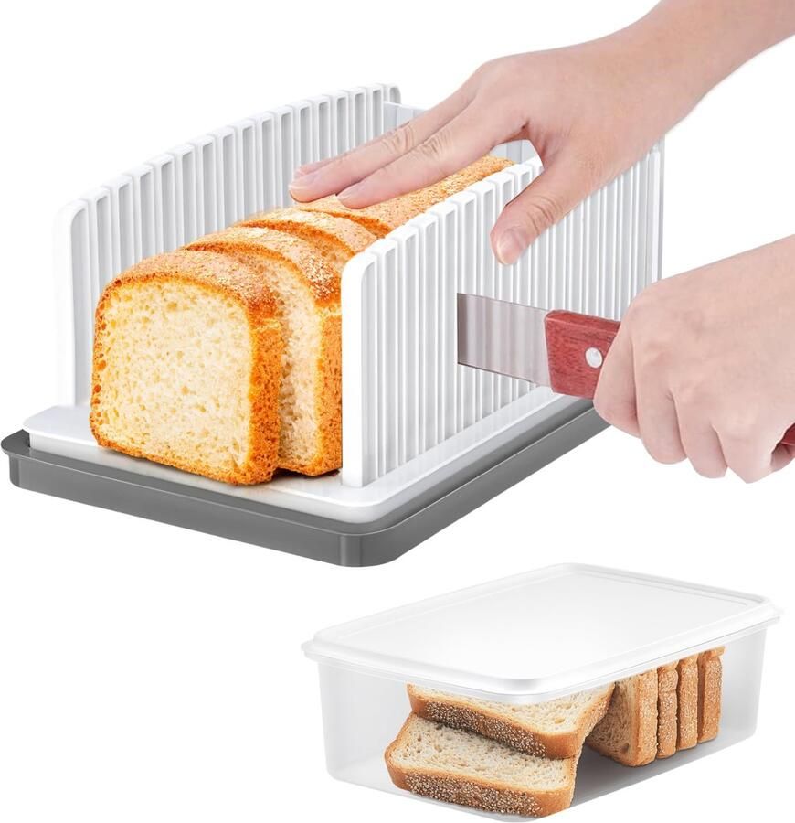 SnelShoppen Handmatige 2-in-1 snijmachine voor brood en toast verstelbare standaard draagbaar ideaal voor zelfgemaakt brood keuken camping fee