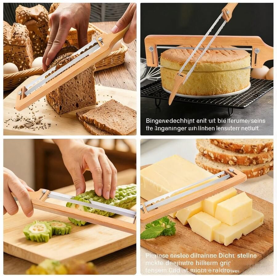 SnelShoppen Handmatige Broodsnijder Inklapbare Broodsnijmachine met Dikte-instelling voor Zuurdesem- en Baguettebrood Ideaal voor Keuken en Bakg