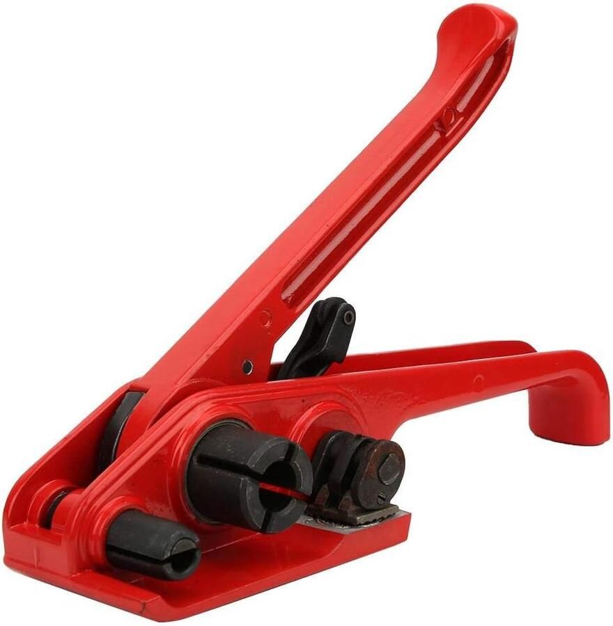 SnelShoppen Handmatige Strapping Tensioner Verpakkingsmachine Sealing Combinatietool Bindmiddel Strapping Cutter voor 16~19mm PET PP Band (Rood)