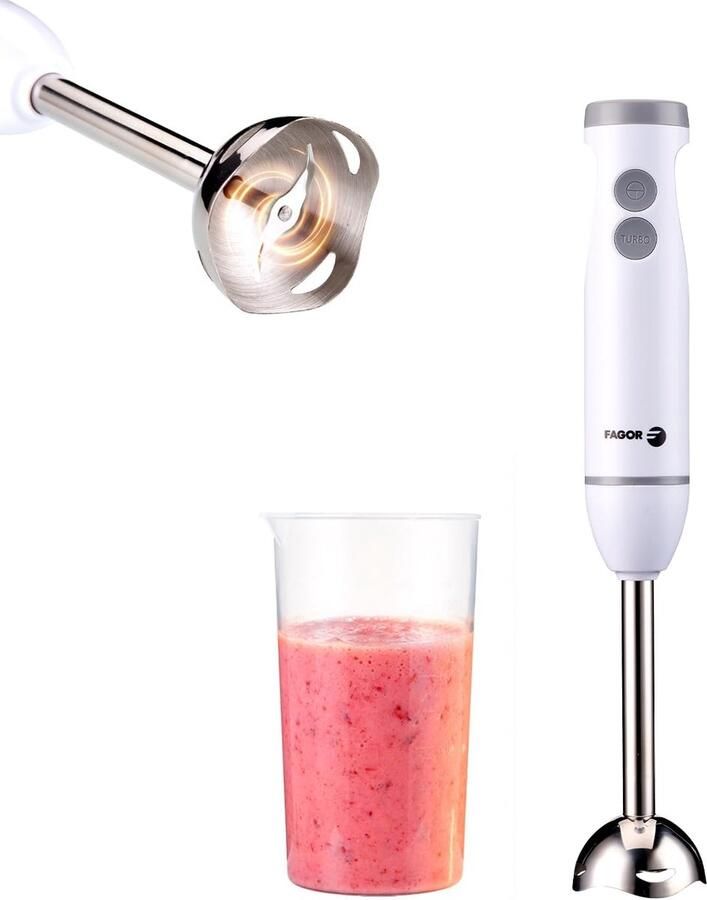 SnelShoppen Handmixer 1000 W met Turbo Verstelbare Snelheid 700 ml Mengbeker Ergonomisch Ontwerp Roestvrijstalen Bladen voor Keuken Bakken Kok