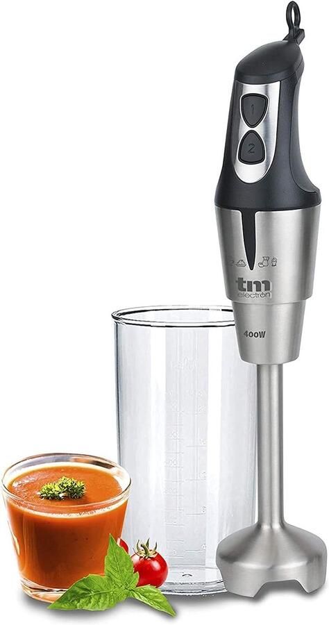 SnelShoppen Handmixer 400 W met RVS Ergonomische Handgreep 900 ml Maatbeker Ideaal voor Smoothies Sauzen Keukenaccessoire