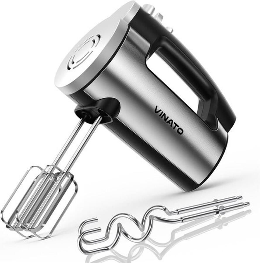 SnelShoppen Handmixer van 300 watt Elektrische mixer met 5 snelheden roestvrijstalen garde en kneedhaken Ideaal voor eieren deeg en taart Keukenmixer