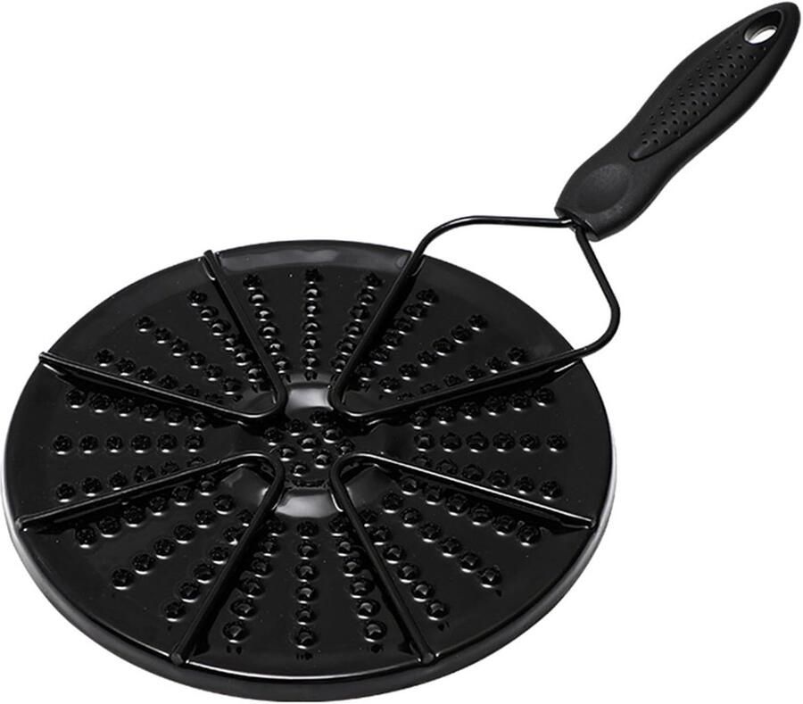SnelShoppen Heat Spreader Plaat voor Keuken 7.4In Vlam Beschermer met Handvat IJzeren Melk Warmteverspreider voor Gasfornuis Glas (Zwart)