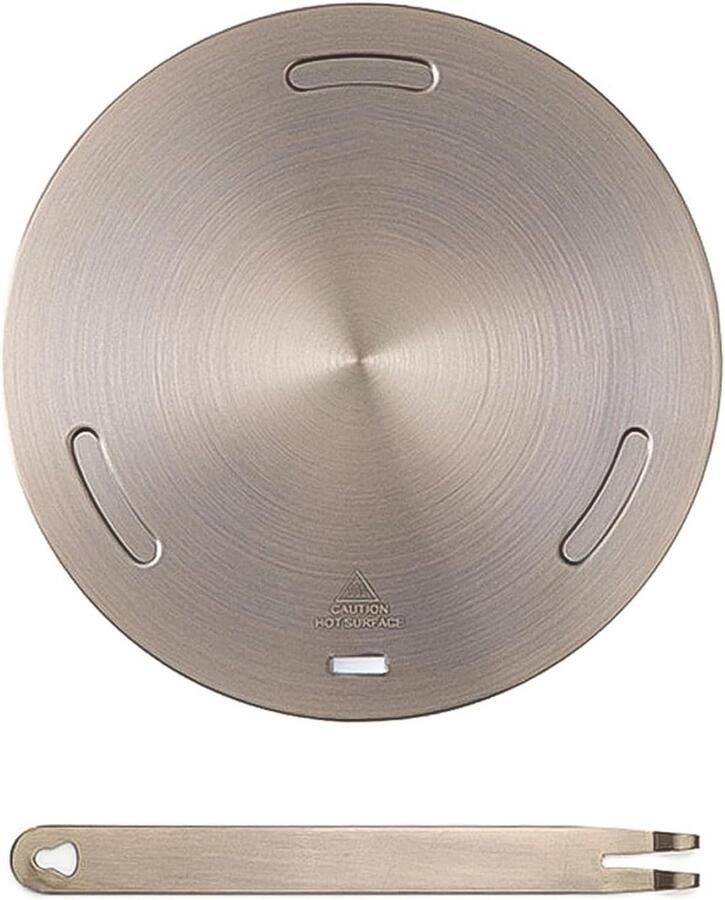 SnelShoppen Heat Transfer Plate Inductiekookplaat RVS Warmteverspreider met Verwijderbare Handgreep Diffuser 16 cm Roze Goud