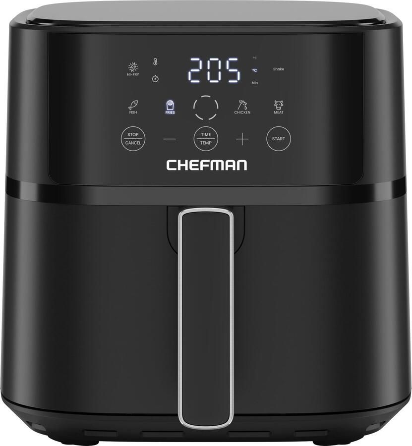 SnelShoppen Heteluchtfriteuse 5 7 liter Compacte heteluchtfriteuse met Hi-Fry-technologie touch-controls 4 voorinstellingen antiaanbaklaag vaa