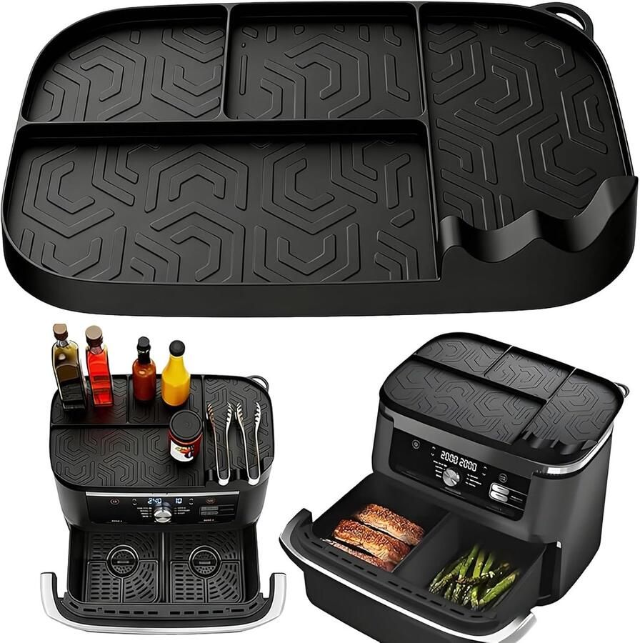 SnelShoppen Heteluchtfriteuse Accessoires Set voor AF400 AF451 DZ401 9 5l 10 4l Siliconen Mat Antislip Opbergrek Herbruikbare Kookmat voor Air