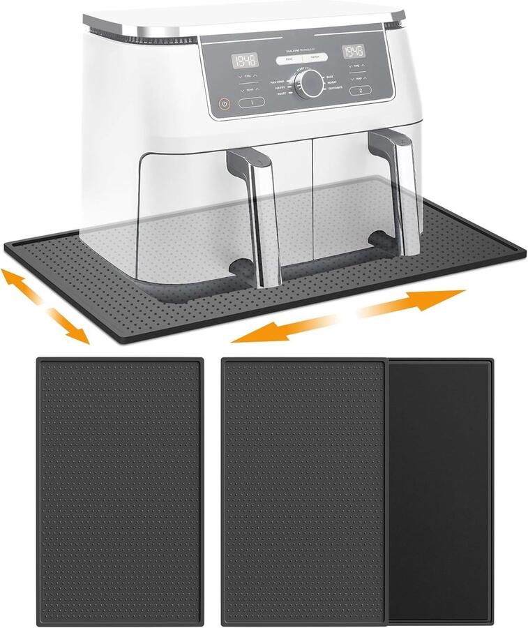 SnelShoppen Hittebestendige Siliconen Onderlegger voor Heteluchtfriteuse Airfryer Koffiemachine Vuurvaste Glijmat 48 x 30 cm 2 Stuks Keukenacc