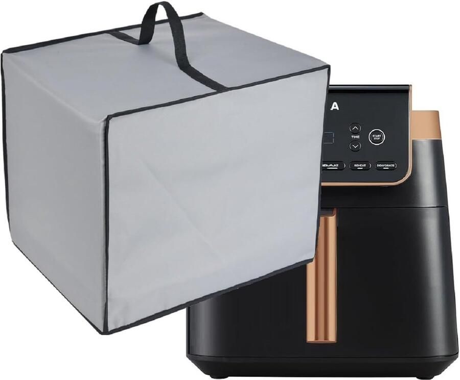 SnelShoppen Hittebestendige Water- en Stofdichte Afdekking voor Heteluchtfriteuse 600D Nylon Zilvergrijs 40D x 35B x 31H cm Bescherming voor Keu