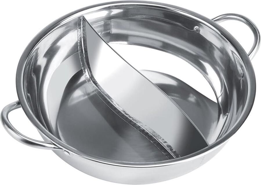 SnelShoppen Hot Pot met Divider RVS Hot Pot Mandarin Duck Nonstick Chinese Shabu 30CM voor Inductiekookplaat Gasoven Elektrische Oven Ke
