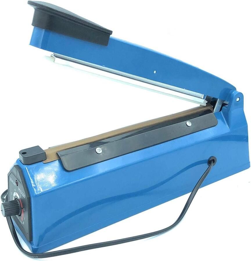 SnelShoppen Hot sealing machine voor plastic zakken en verpakkingen 200mm Blauw Handige sealapparaat voor thuis en professioneel gebruik