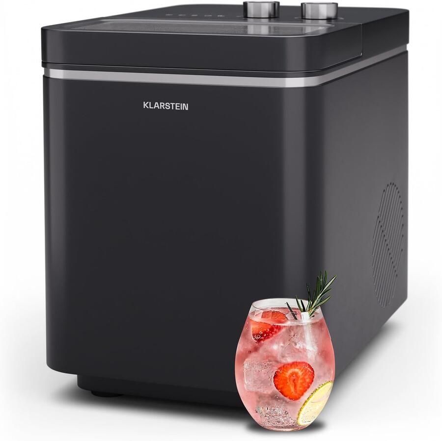 SnelShoppen IJsblokjesmachine 12kg 24h IJsblokjes in 6 Minuten Automatische Reiniging Eenvoudige Bediening Modern Design Zwart voor Thuis Bar