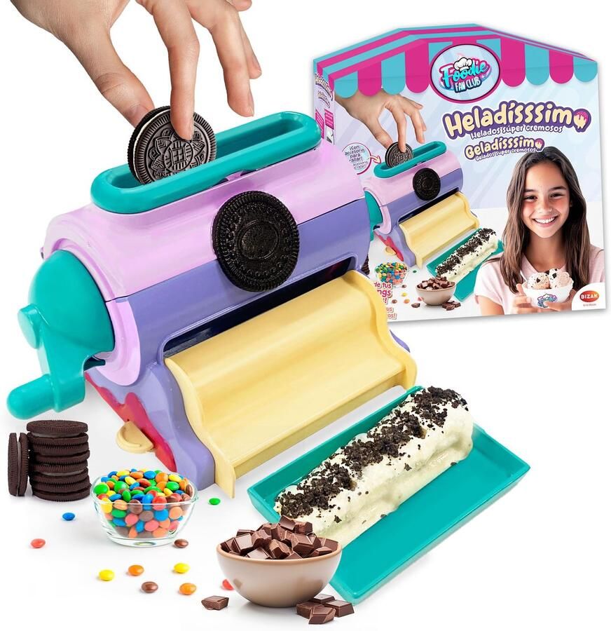SnelShoppen IJsmachine met Topping-Raspopzetstuk voor Romig IJs Handige IJs Maker voor Feestjes Camping Kinderen Keuken Binnen en Buiten 350