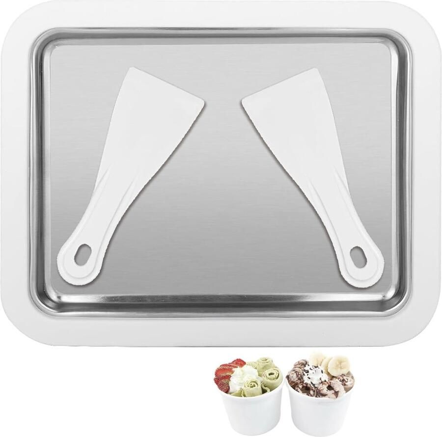 SnelShoppen IJsmaker voor Kinderen en Gezinnen 2 Spatulas Compact Design Ideaal voor Gelato Frozen Yogurt Sorbet Perfect voor Feesten en in de
