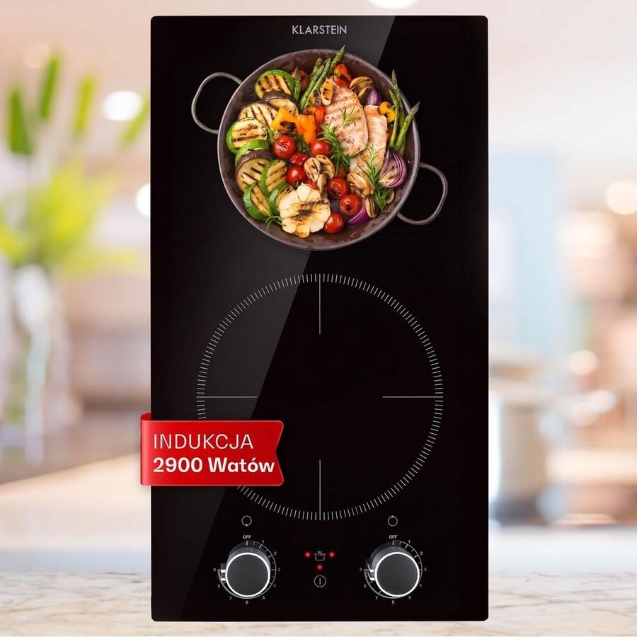 SnelShoppen Inbouw Inductiekookplaat 2900 Watt Draaibaar 9 Niveaus Automatische Uitschakeling Zwart Glas 120 cm Kabellengte Perfect voor Keuken