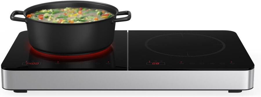 SnelShoppen Inductiekookplaat 3500W 2 Ring Inductie Kookplaat Moderne Kookplaten voor Keuken en Camping Energiezuinig en Snel Koken