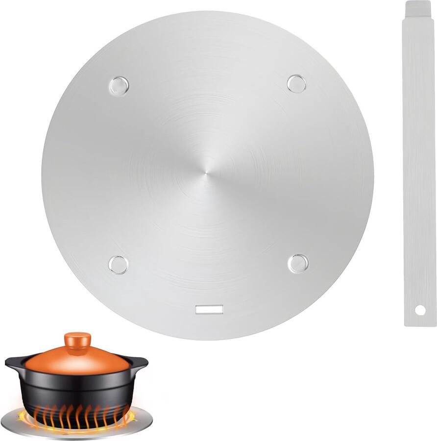 SnelShoppen Inductiekookplaat Adapterplaat 20cm Roestvrijstalen Inductie Converter Warmteverspreider voor Pannen Keukenaccessoire voor Inductieko