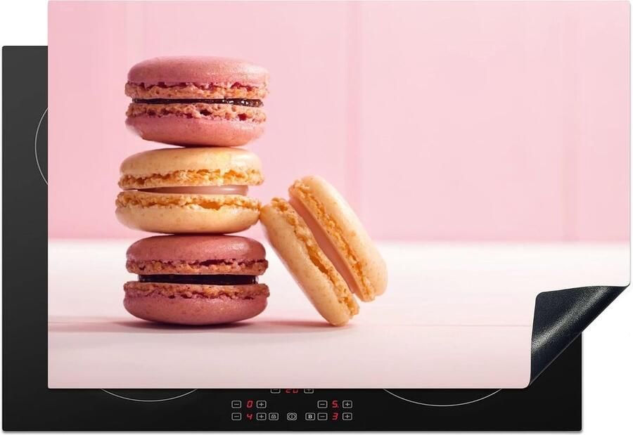 SnelShoppen Inductiekookplaat Beschermer 78x52cm Kookplaat Deksel Antislip Mat Macarons Kleurrijke Keuken Decoratie voor Inductiekookplaat