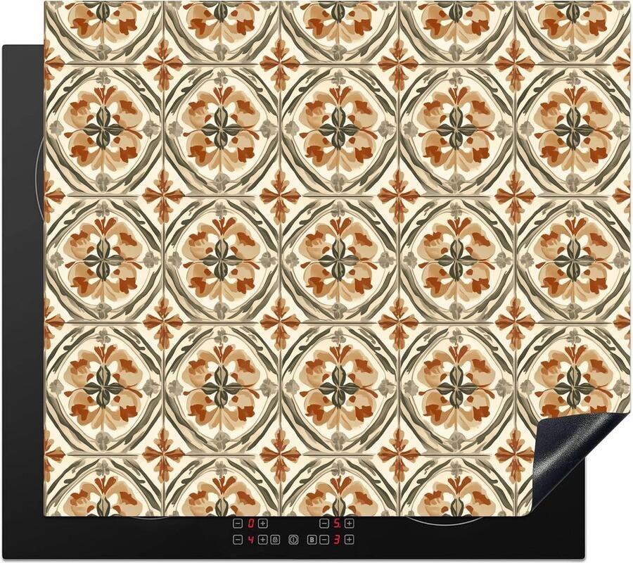 SnelShoppen Inductiekookplaat Bescherming 59x52cm Elegant Antislip Mat Unieke Foto Print Kookplaat Dekking Keuken Decoratie Antiek en Kleu