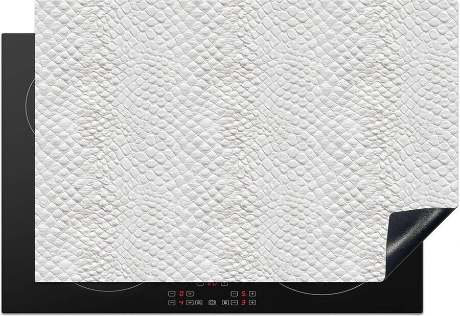 SnelShoppen Inductiekookplaat Bescherming 78x52cm Antislip Mat Keuken Decoratie Hoge Kwaliteit Fotoprint Wit Ideaal voor Modern en Traditi
