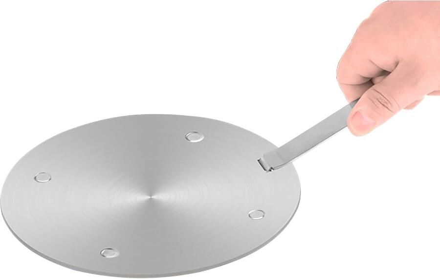 SnelShoppen Inductiekookplaat Converter Adapterplaat Warmtegeleider voor Gasfornuis met Afneembare Handgreep 16cm RVS en Aluminium Geschikt vo