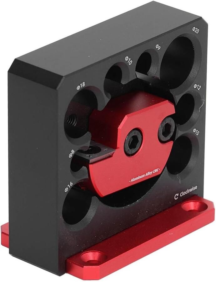 SnelShoppen Verstelbare Dowel Maker Jig Kit 8mm tot 20mm 8 Draai Holes Aluminium Ronde Stok Dowel Maker Jig Houtbewerking Rond Stok Gereedschap