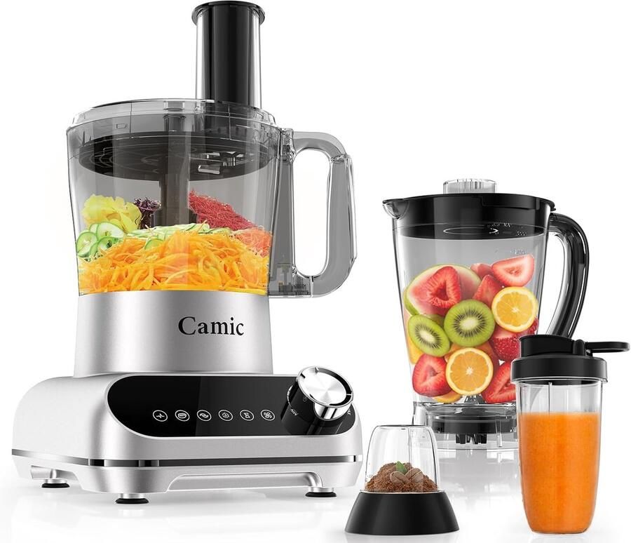SnelShoppen Keukenmachine 1500W Food Processor met 2.5L Kom 6 Programma's Hakken Snijden Mixen Inclusief Accessoires voor Snel en Creatief Koke