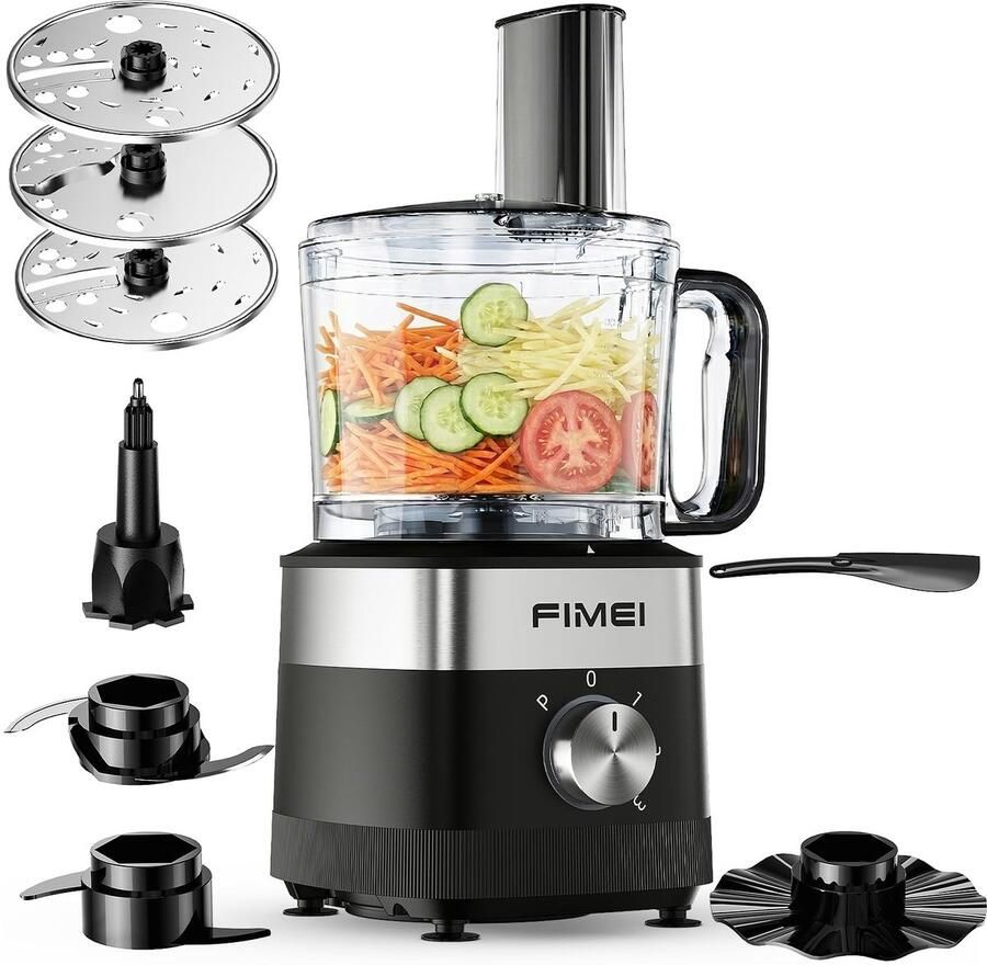 SnelShoppen Keukenmachine 800 W met 3 Snelheden Pulsfunctie 1 5 L Hakmolen Deegkneeder Rasp Omkeerbare Snijder Emulgeerschijf Compact en Rui - Foto 1