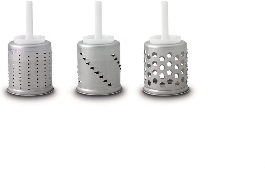 SnelShoppen Keukenmachine Accessoires 3-Delige Extra Trommelset voor Groenten Snijden Hoogwaardig RVS voor Plastic en Metalen Groentecutters Gesch