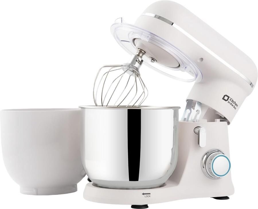 SnelShoppen Keukenrobot 3 5L met 2 kommen compact en lichtgewicht 10 snelheden met pulsefunctie matte afwerking inclusief garde deeghaak en klo