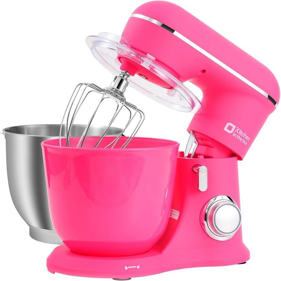 SnelShoppen Kitchen in the Box Keukenmachine 1300W 10 snelheden 4.5L + 5L mengkommen elektrische standmixer met garde klopper en deeghaak (Donke
